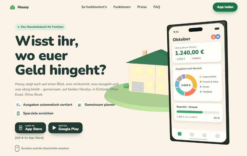 Startseite von Housy
