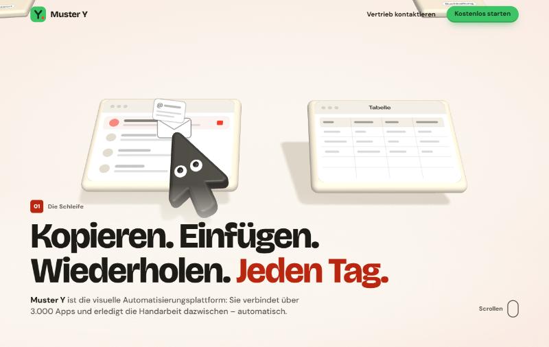 Startseite von Muster Y